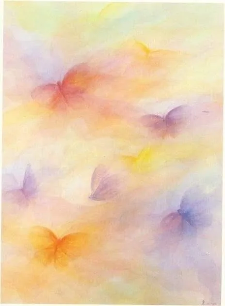 Peinture pastel — papillons aquarelle